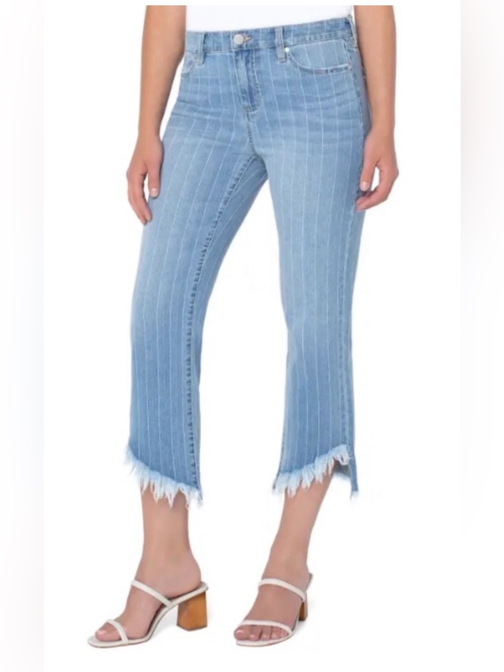LIVERPOOL Los Angeles "Hannah" crop flare Striped jeans Size 4